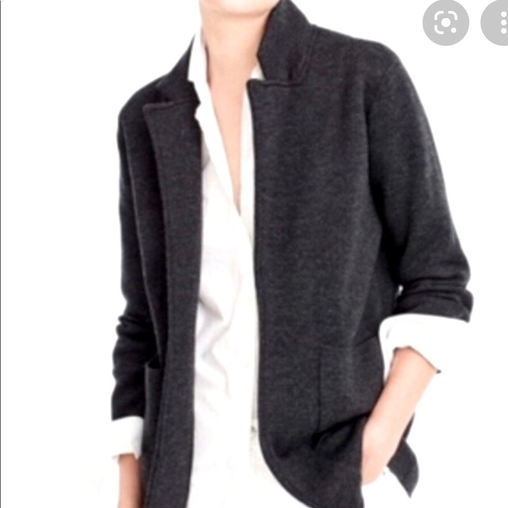 J Crew sweater blazer in charcoal knit, new with tags, never worn